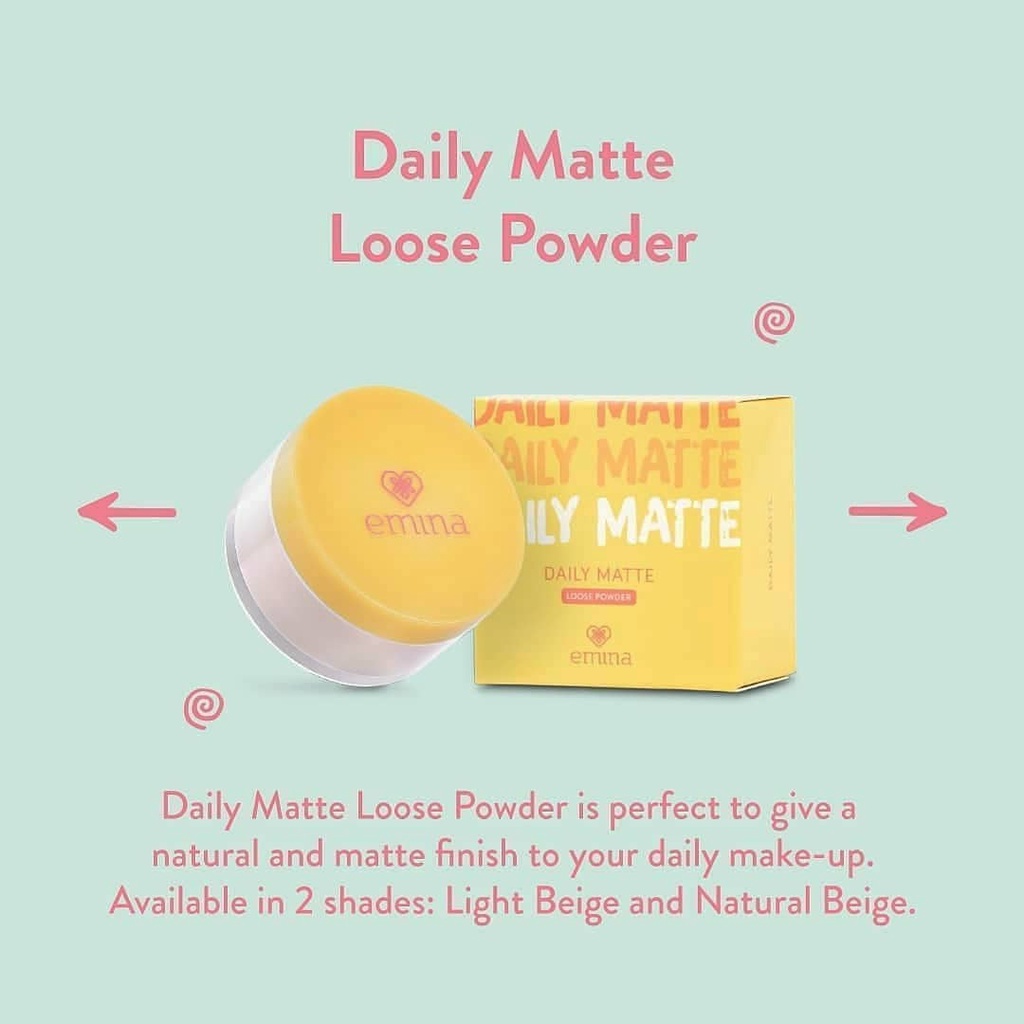 Emina Daily Matte Loose Powder 20gr / Compact Powder 11gr / BB Cream - Bedak Tabur / Padat Oil Control Original BPOM