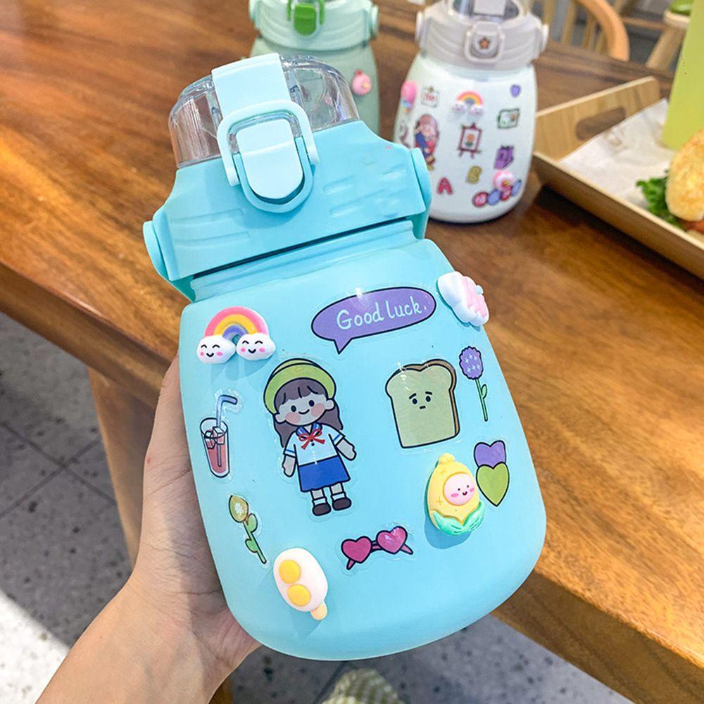 Suyo Botol Air Minum 1000ML Motif Kartun Tanduk Rusa Dengan Sedotan Untuk Outdoor / Olahraga / Travel