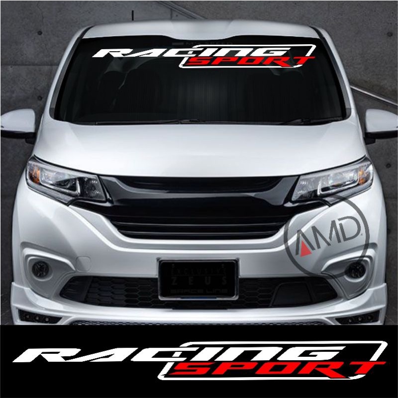 Stiker kaca depan sticker mobil stiker belakang mobil RACING SPORT 2 WARNA GOOD