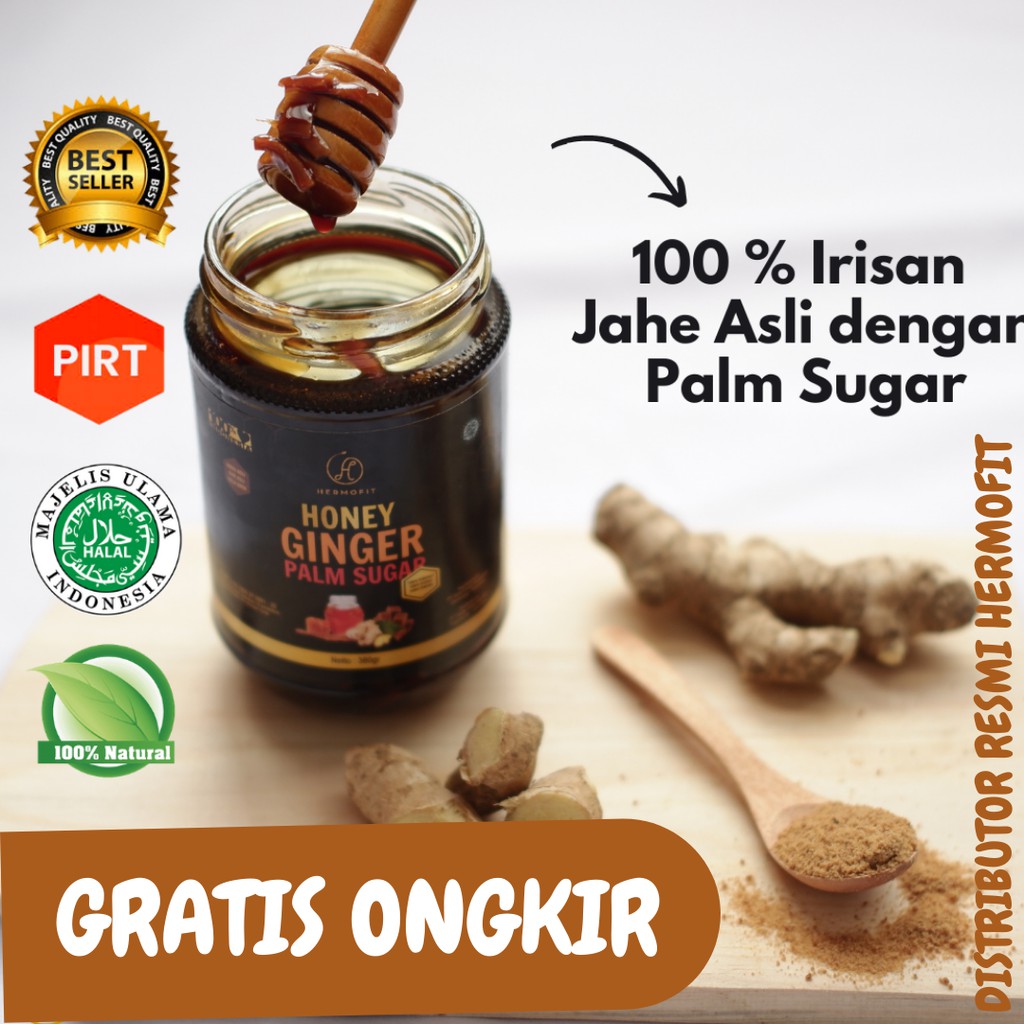 HERMOFIT HONEY GINGER PALM SUGAR 380GR / 100 Madu Herbal