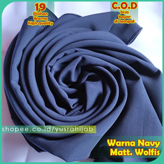 PROMO !!! Hijab Jilbab Instan Kerudung Polos Bergo Syria Basic Zaida Instant Murah Terbaru CVH-Navy