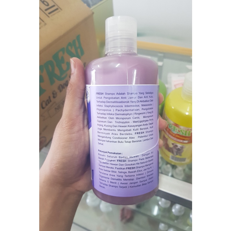 Shampoo Fresh 500 ml kutu dan Jamur anjing Kucing ada Conditionernya