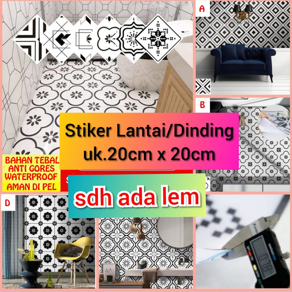 [VVIP]  WALLSTICKER STIKER KERAMIK LANTAI DINDING TEMBOK KAMAR MANDI A B C D  DAPUR STICKER RUANG