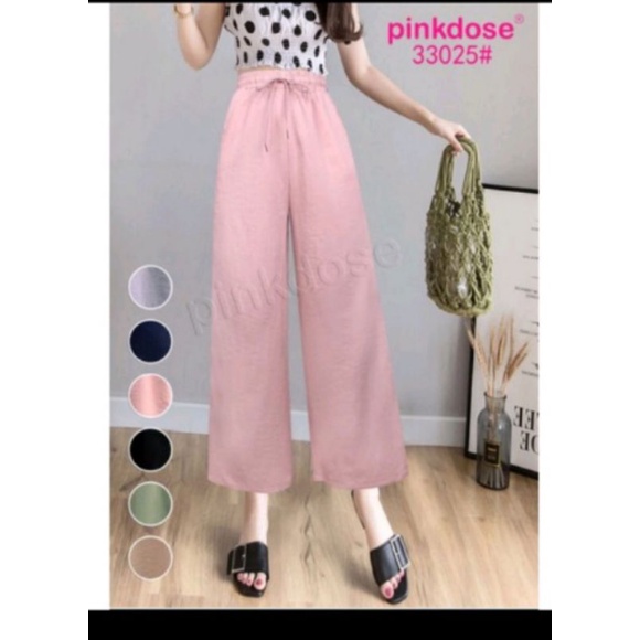 celana kulot linen ukuran standar dan jumbo import pinkdose