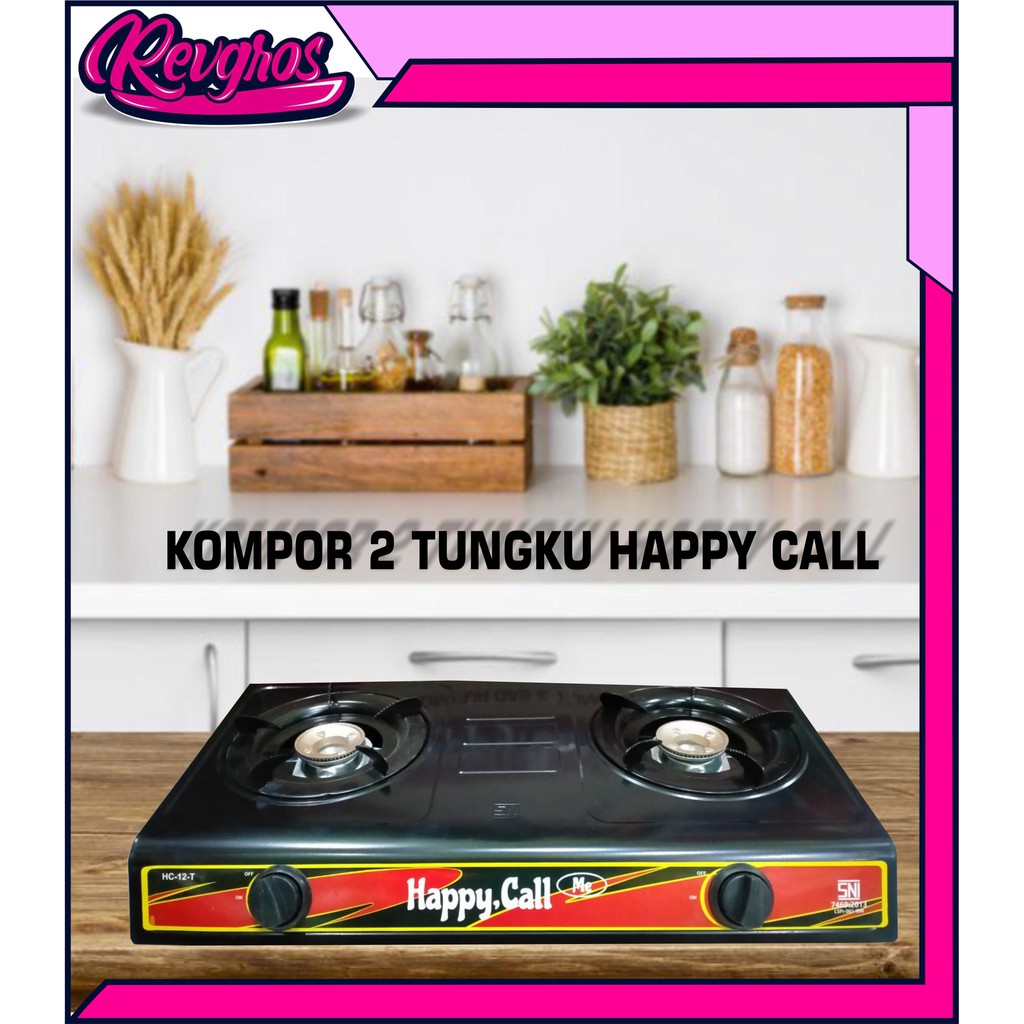 KOMPOR 2 TUNGKU MERK HAPPY CALL / KOMPOR GAS 2 TUNGKU termurah