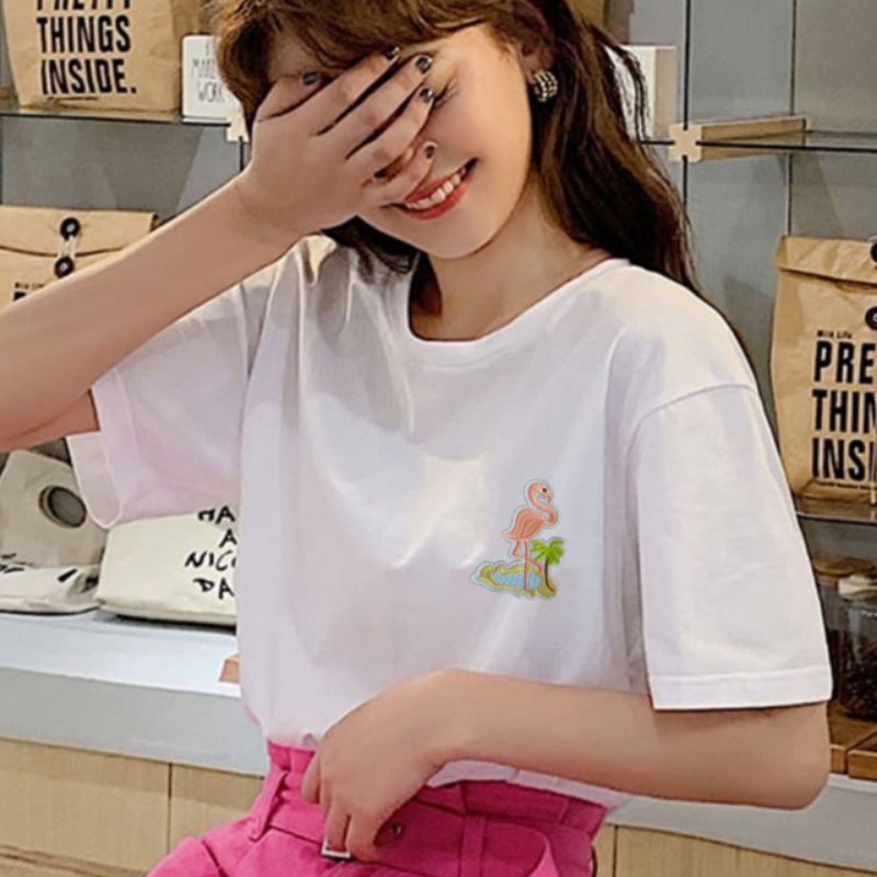T-SHIRT/TUMBLR TEE OVERSIZE SIDE FLAMINGGO PINK PREMIUM