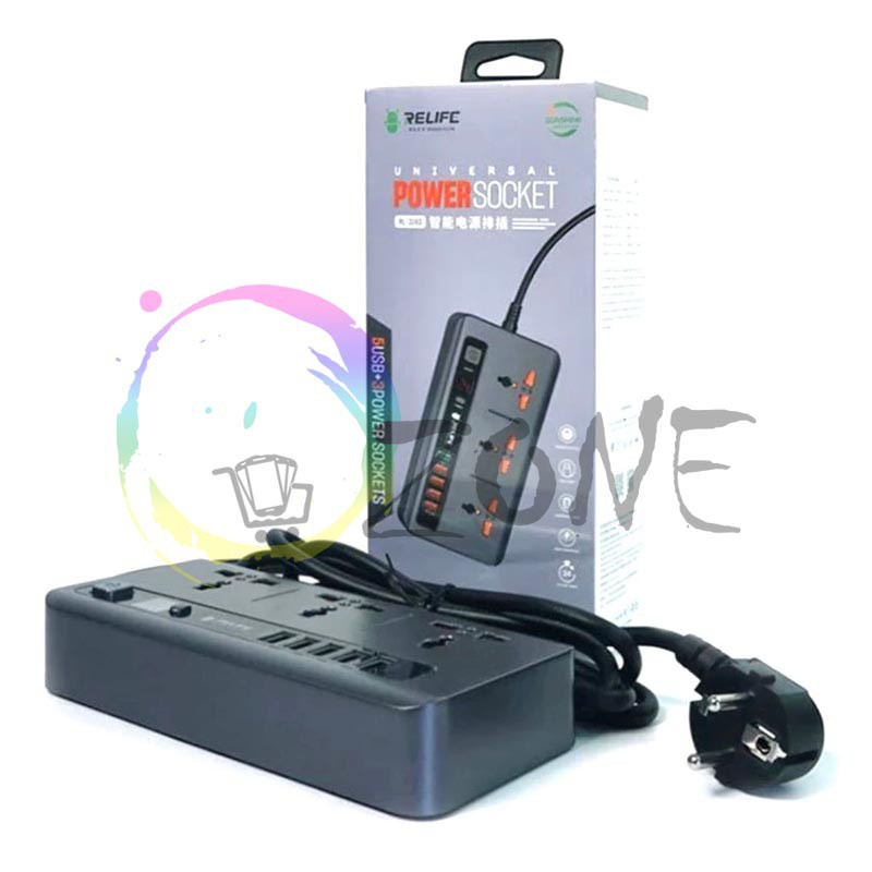 UNIVERSAL POWER SOCKET RELIFE RL-316D 5 PORT USB 3 STOP KONTAK