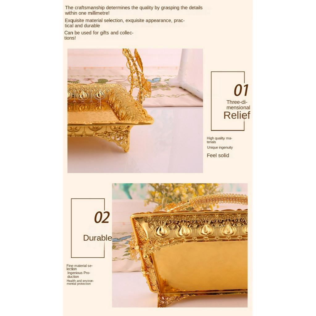 Mi.more Emas Nampan 30CM Snack Basket / Golden Serving Tray / Cupcake Tray Dessert Tray / Dekorasi Home