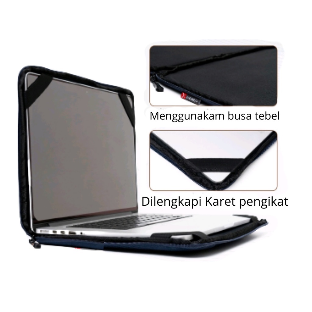 Tas &amp; Case Laptop Jinjing Anti Air Waterproof 13 - 14 Inch Wanita Pria Tas Leptop Case Laptop Waterproof Anti Air