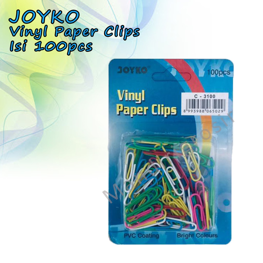 Vinyl Paper Clips *Joyko * isi 100pcs * C-3100