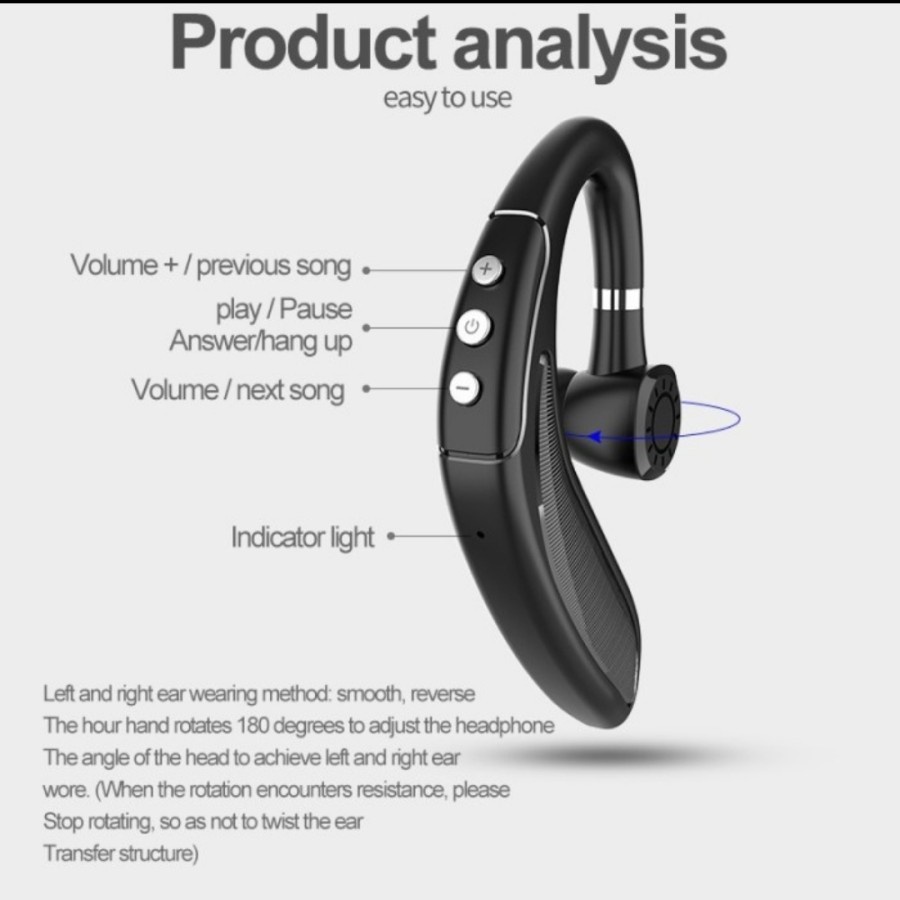 Earphone handsfree bluetooth headset plantronics HMB-18