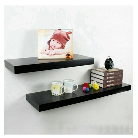 Rak Dinding Tempel Ambalan Minimalis kayu Kamar Mandi 50 Cm