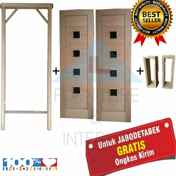 Set Kusen Daun Pintu Minimalis Kayu Kamper Oven rumah utama kamar