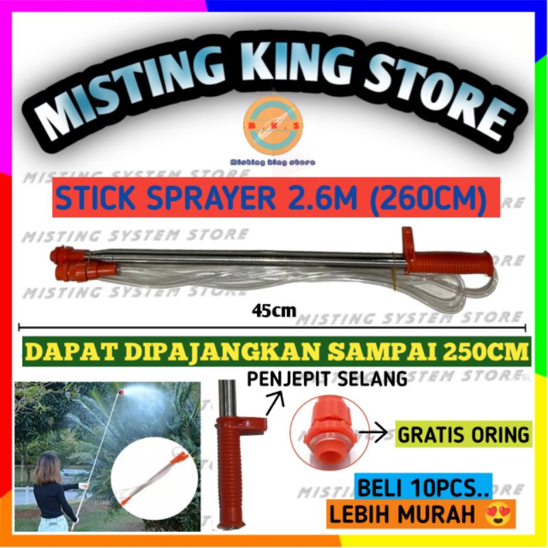 STICK SPRAYER ELEKTRIK ANTENA PANJANG 2.6 METER KNAPSACK / NOZZLE SPUYER / NOZLE SEMPROTAN HAMA / ALAT SIRAM TAMAN KEBUN / TIANG TELESKOPIK STAINLESS STEEL