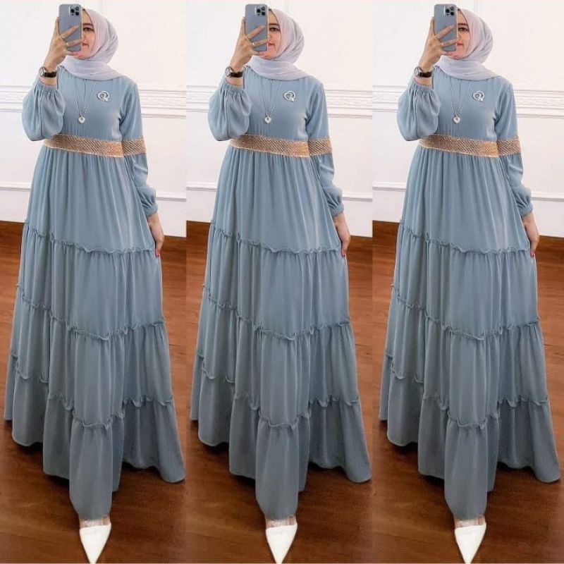 RARA DRESS CERUTY BABYDOLL/GAMIS BUSUI FREE BROSS/GAMIS MUSLIM WANITA TERBARU AKSEN REMPEL KEKINIAN/FAR MOSLEMSTORE