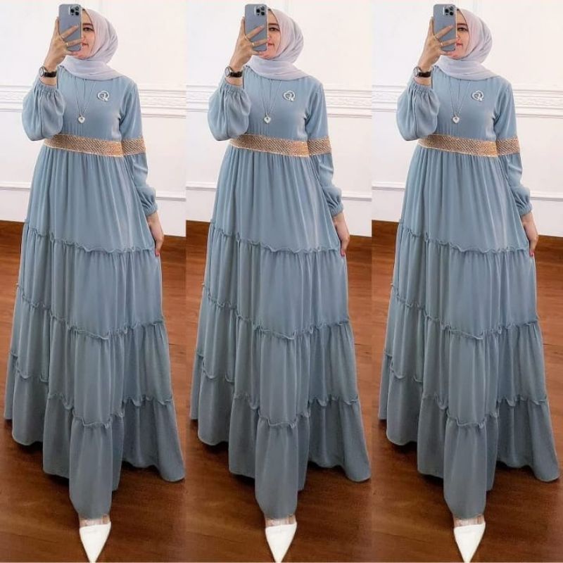 RARA DRESS CERUTY BABYDOLL/GAMIS BUSUI FREE BROSS/GAMIS MUSLIM WANITA TERBARU AKSEN REMPEL KEKINIAN/FAR MOSLEMSTORE