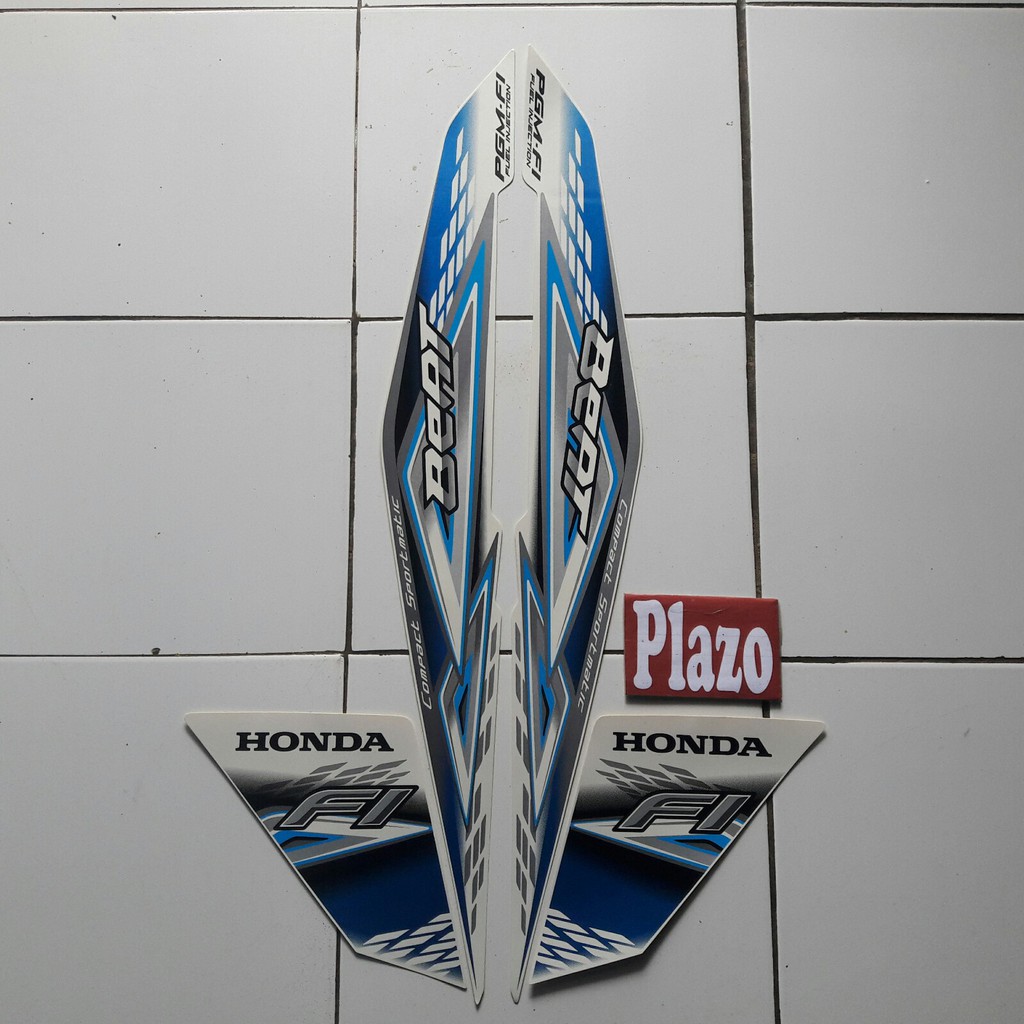 Stiker Motor Beat Fi 2014 Putih Biru Shopee Indonesia