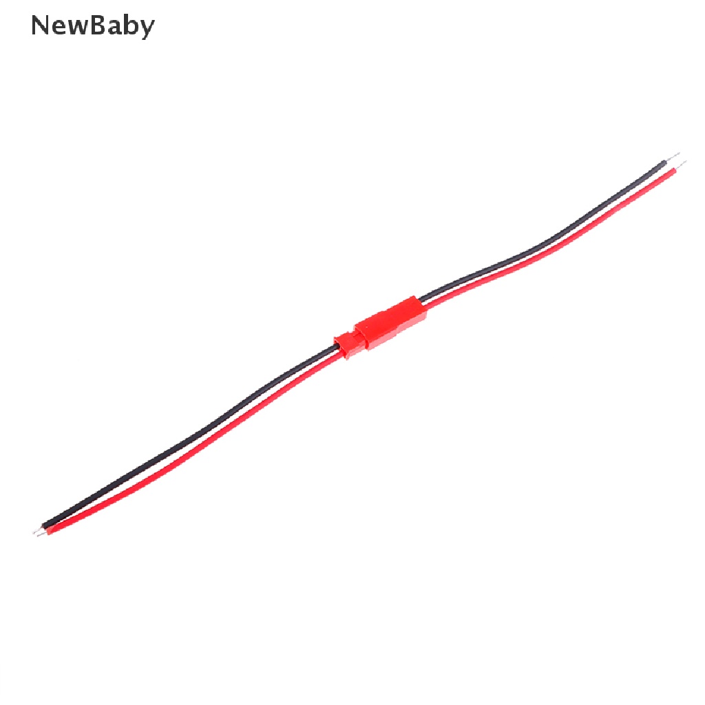 Newbaby 20pcs Konektor Kabel plug jst 2 Pin male female 22 awg Untuk Baterai rc