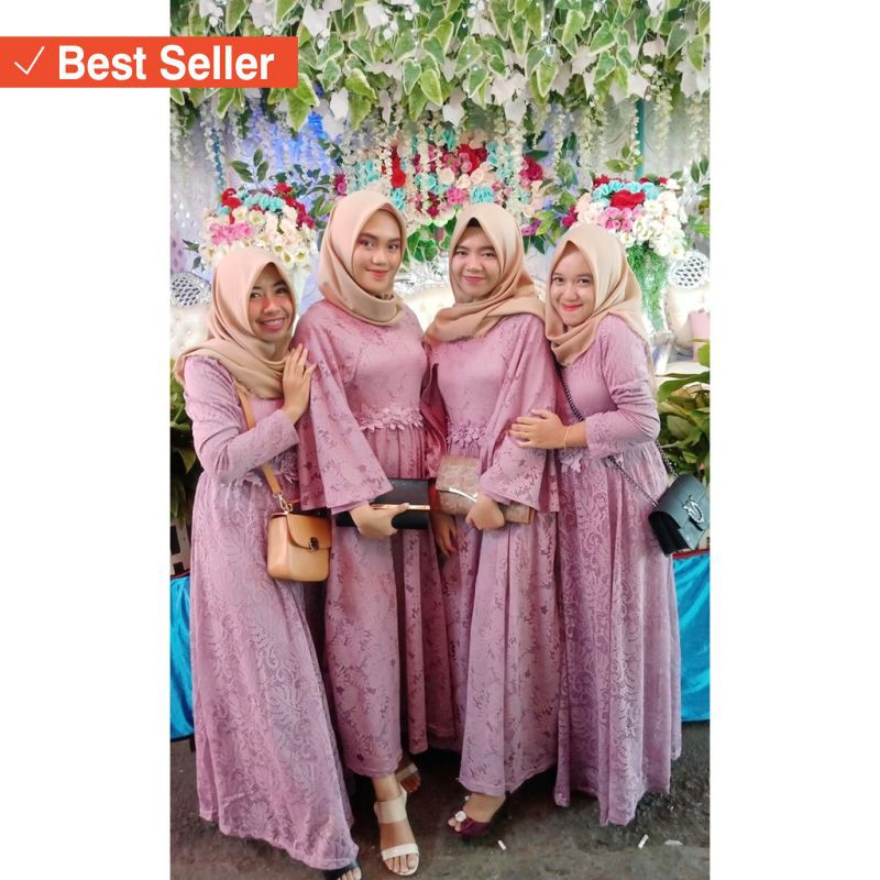 DRESS MAXI MURAH WANITA CANTIK MUSLIMAH / CYRILLO CAPE DRESS ORI BY SHAKIRA REAL PIC/ DRESS BRUKAT