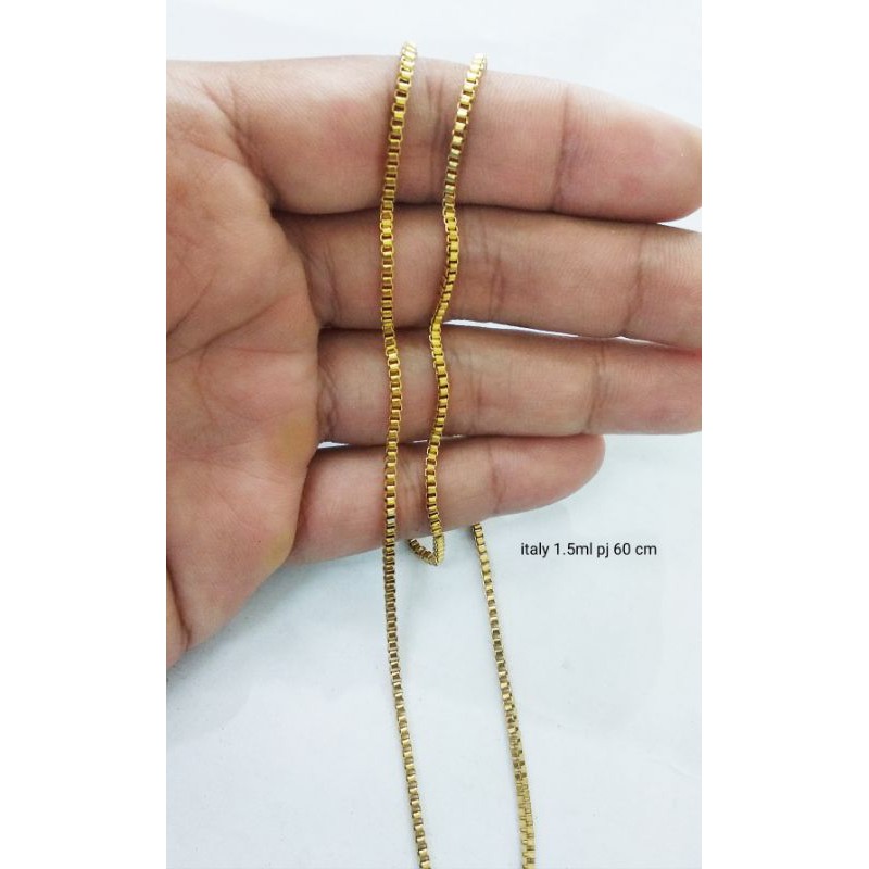 Kalung titanium gold italy panjang 60cm