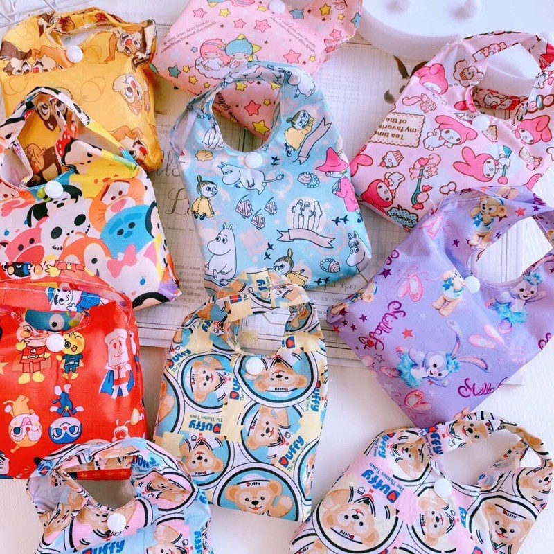  TAS  BELANJA  LIPAT  KANCING MOTIF KARTUN IMPORT Shopee 