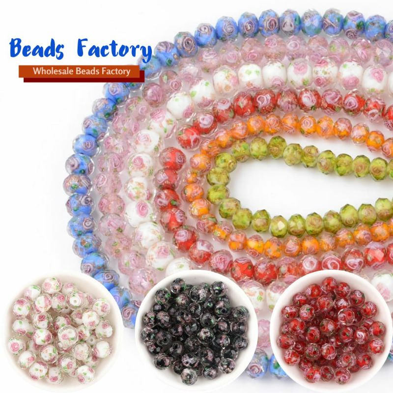 1 Strand Ceko Murano Bahan Gelang Emas Hongkong Ceko Murano Lampwork