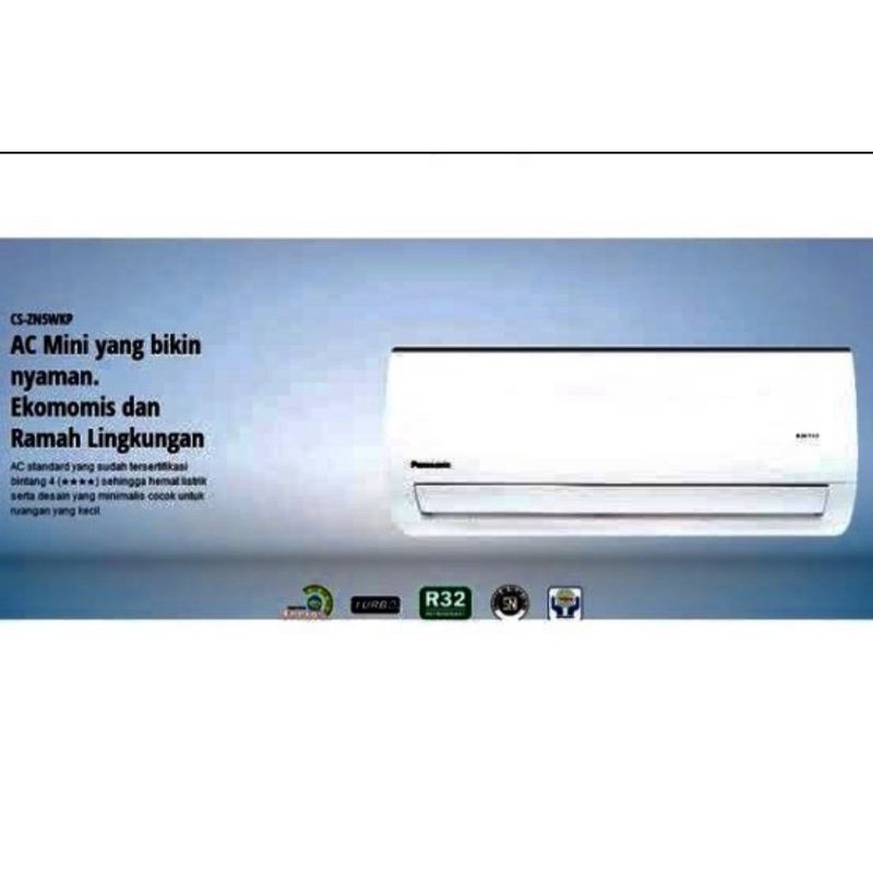 AC PANASONIC 1/2 PK ZN 05 WKP NON INVERTER R32 SI BIRU + INSTALASI PEMASANGAN &amp; TUKAR TAMBAH