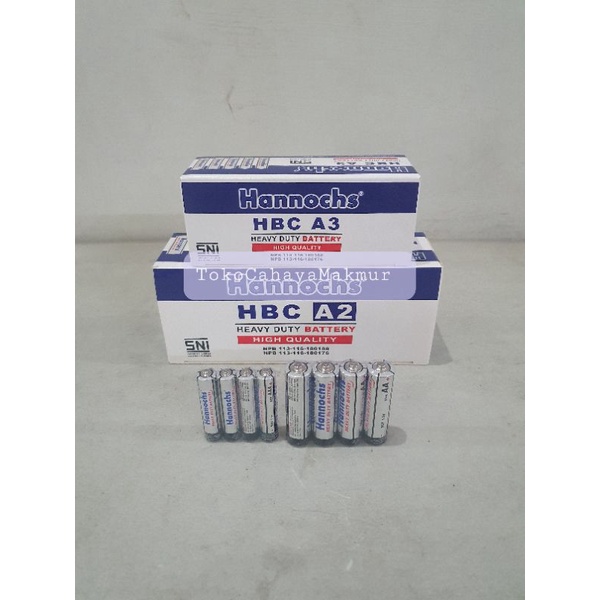 Baterai / Batere / Batrai / Battery AA AA2 &amp; AAA A3 Hannochs SNI - High Quality