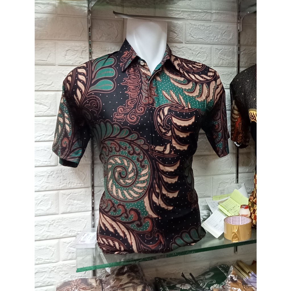 Cod batik pria atasan batik pria lengan pendek