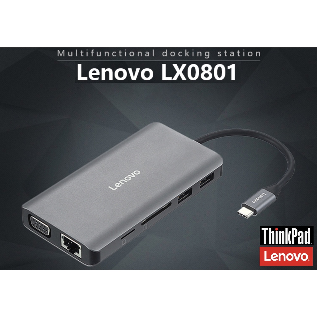 Docking Station Lenovo LX0801 Hub 11 in 1 USB-C To HDMI To VGA Converter HUB USB 3.0 Splitter PD Quick Charge/Apple MacBook Universal