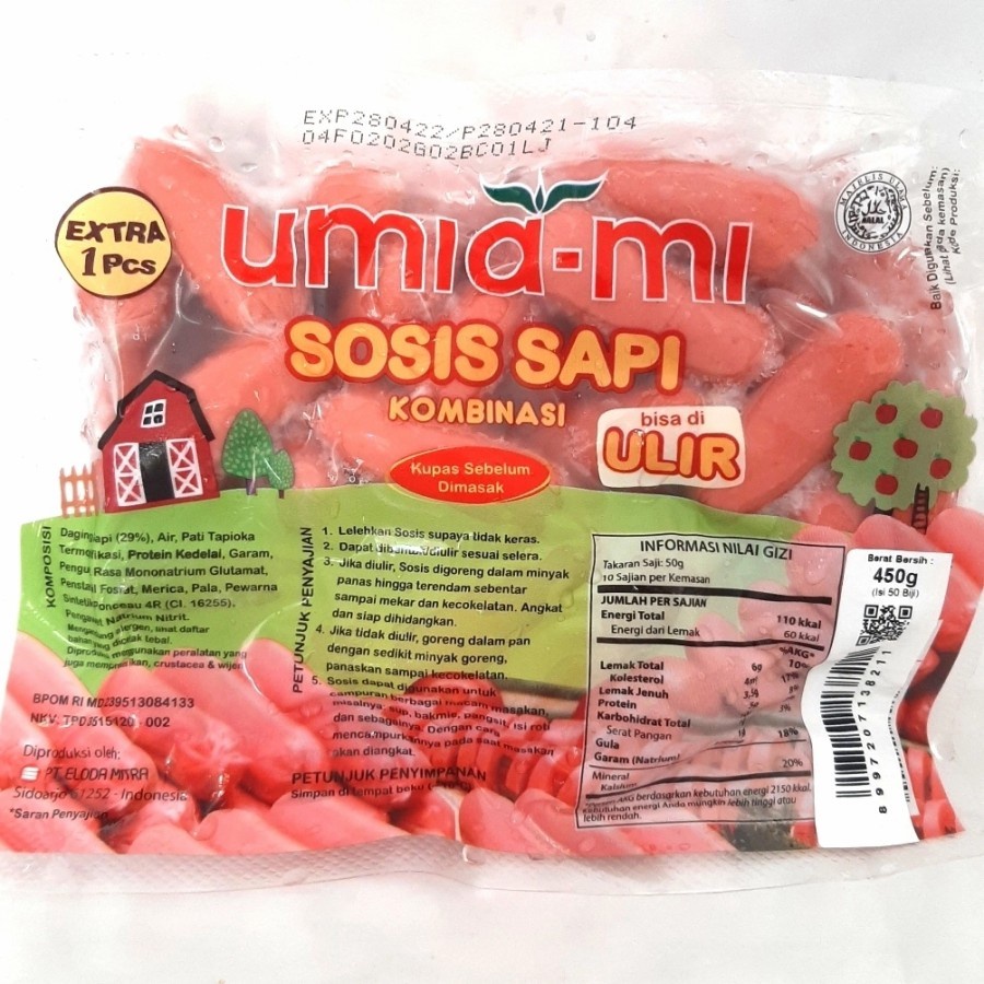 UMIAMI SOSIS SAPI ULIR COCKTAIL 450GR ISI 50PCS