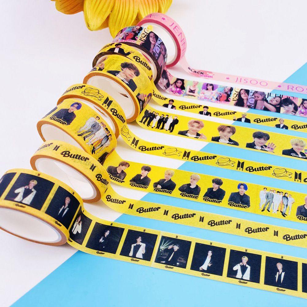 Stiker Kertasselotip Washi Gambar Kupukupu Untuk Dekorasi Scrapbookalbum Foto BT21