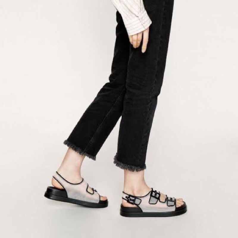 C Mesh Platform Sandals