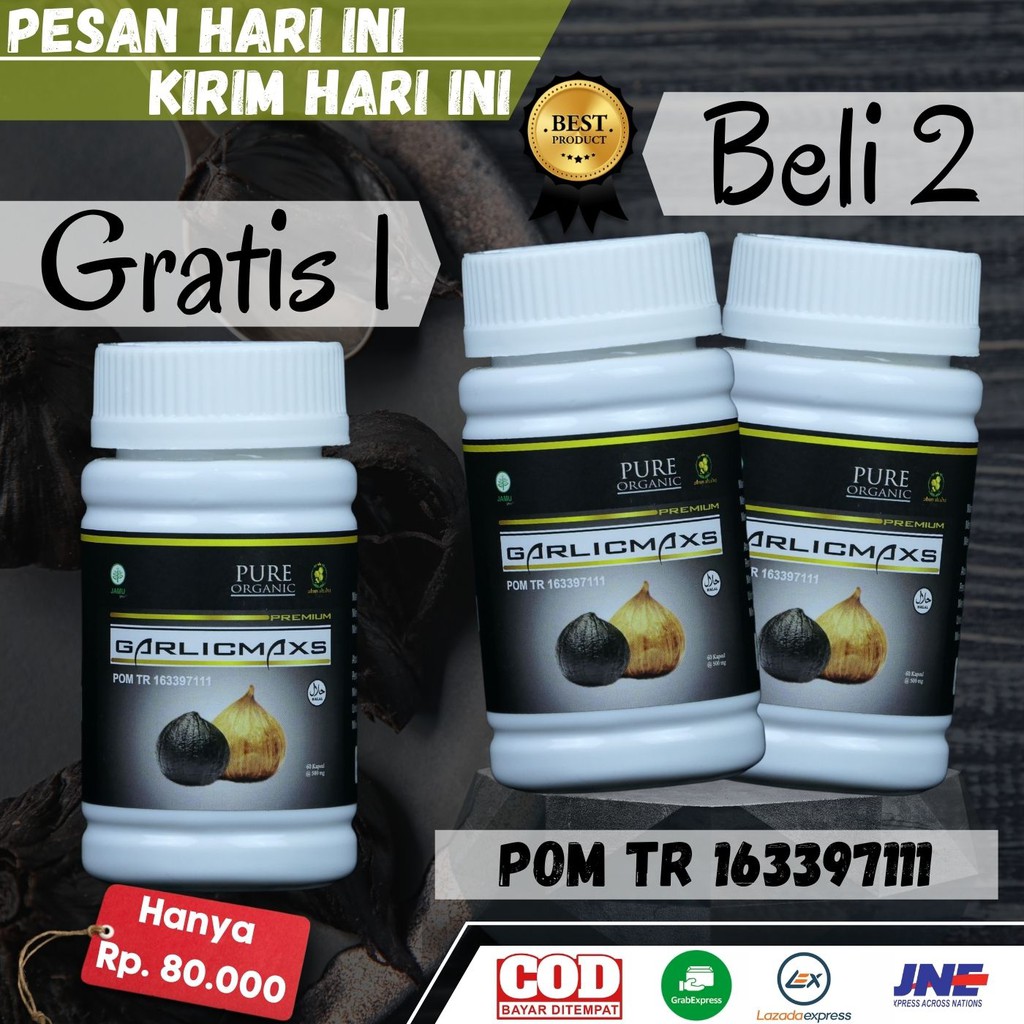 Black Garlic Garlicmaxs Bawang Hitam Pilihan sangat baik untuk menurunkan darah tinggi Kolesterol dan mencegah kanker dan sebagai anti oksidan 60 kapsul Beli 2 Gratis 1