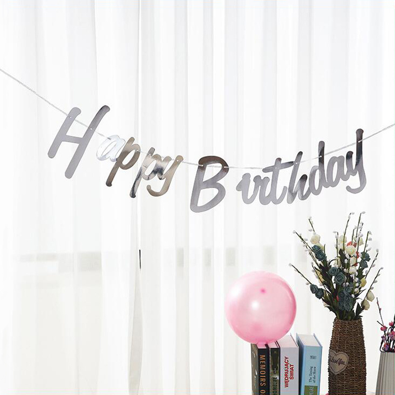 1.5M Happy Birthday Letter Banner Baby Child Party Decoration DIY Pull Flag Hanging Baby Shower Props Bunting Garland