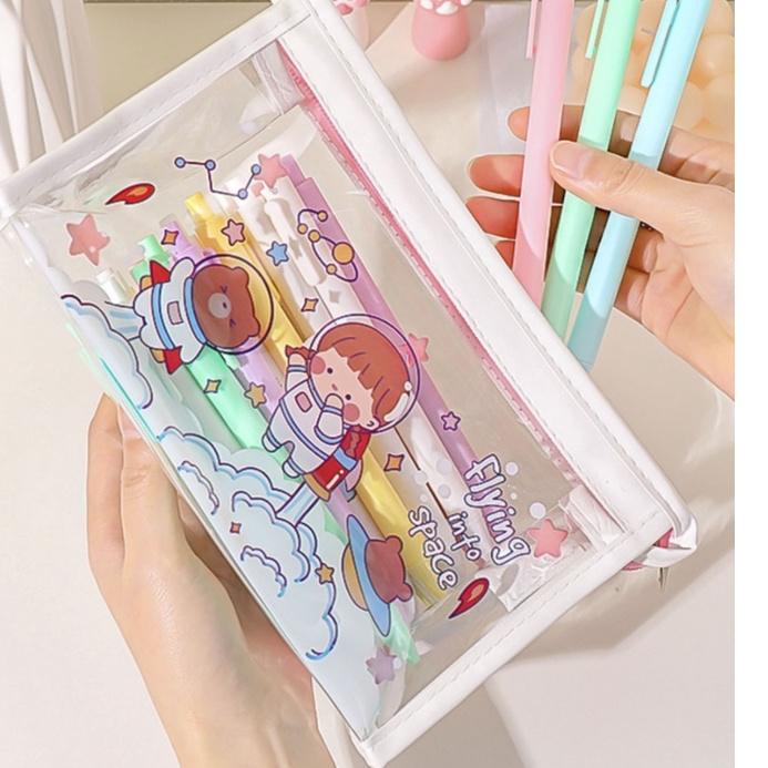

Special ! TEMPAT PENSIL KARTUN TRANSPARAN POUCH SERBAGUNA TAS KOSMETIK TRAVEL MULTIFUNGSI ALA KOREA ,,
