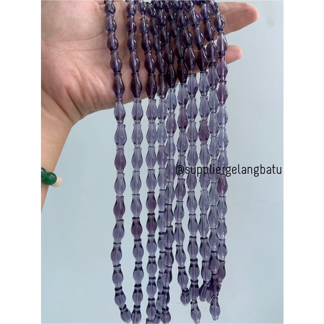 manik ujung kepala tasbih GUCI UNGU muda aksesoris kalung gelang 8mm