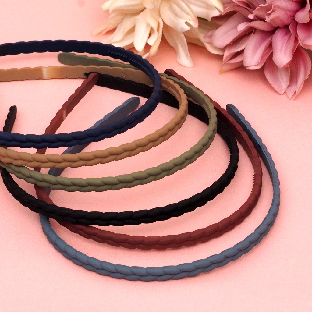 Bando Korea Motif Kepang Doff Warna Matte Headband Aksesoris Rambut Wanita Murah