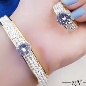 Titanium Set Gelang dan Cincin Wanita L8364