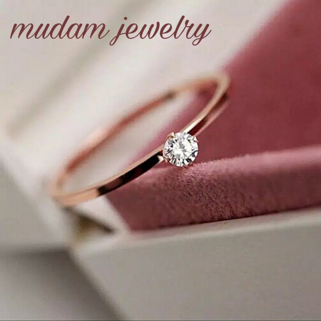 Cincin Wanita C4rtier Ring Diamond Ukuran Sedang Titanium Rose Gold dan Gold