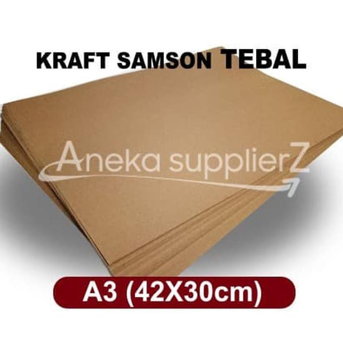 

Kertas Karton Samson Kraft Coklat tebal 280 gsm - A3(42x30cm)