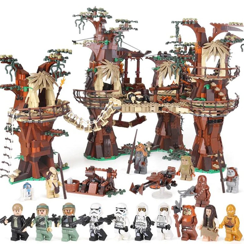 Mainan Lego  05047 Star Compatible with Legoinglys 10236 Ewok Village Wars Set Building