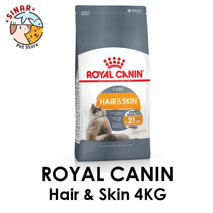 Royal Canin Hair &amp; Skin Care 4KG Makanan Kucing Dry Cat Food Bulu Lebat