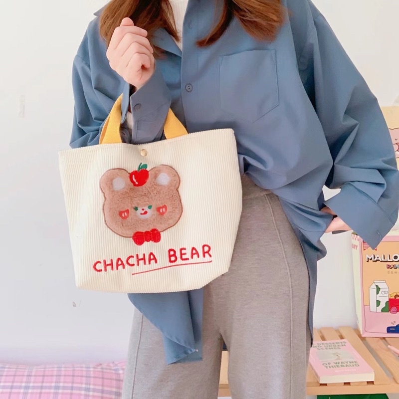 TOTEBAG KANVAS AESTHETIC KARAKTER BERUANG DAN KELINCI LUCU / TOTE BAG WANITA IMPORT QUALITY /  TOTEBAG BESAR ORIGINAL VINTAGE / BIG CANVAS BAG / CUTE TOTEBAG BEAR AND RABBIT / TAS ANAK / TAS JINJING / TAS KANVAS PIKNIK / TAS JALAN-JALAN