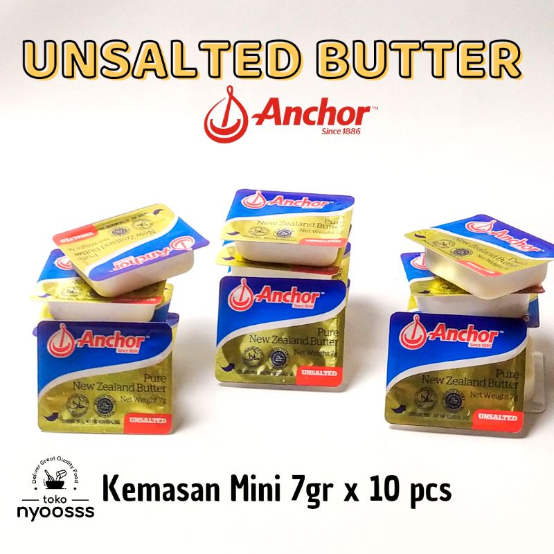 Anchor Unsalted Butter Minidish 7gr x 10 pcs / Butter MPASI / Unsalted Butter Kemasan Kecil & Ekonom