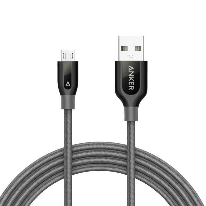 S3907 Anker PowerLine Micro USB Cable 6ft 1.8m - Gray A8143HA1