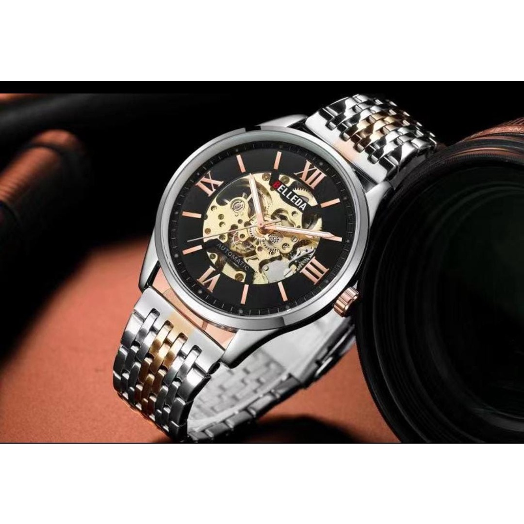 BELLEDA 9397 Mekanik Otomatis Jam Tangan Pria Luxury Stainless Steel Original Anti Air Automatic Watch