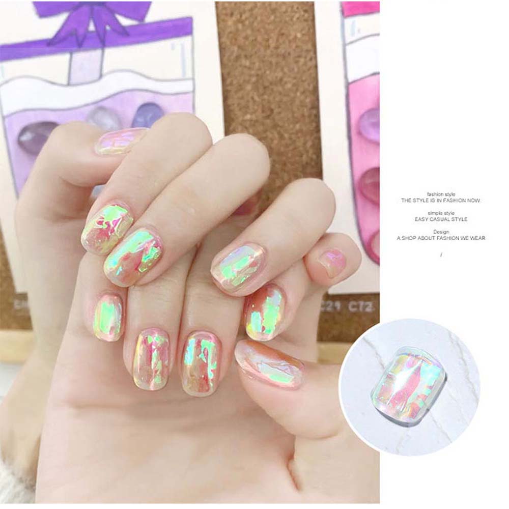 Needway  Stiker Kuku Motif Aurora 5 Warna Untuk Dekorasi Nail Art / Manicure Diy