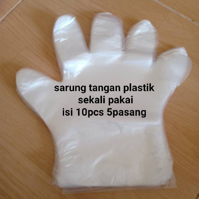 Sarung tangan plastik hand glove 10pcs  5 pasang