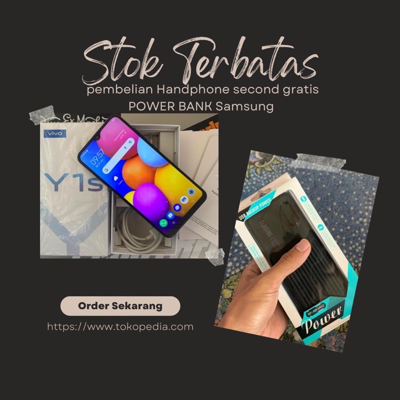 Vivo Y1s 2/32 second gratis power bank